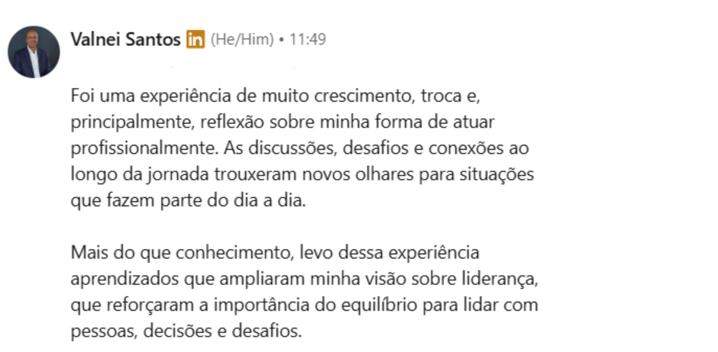 Depoimento de aluno formado na Pós-Graduação Bússola Executiva